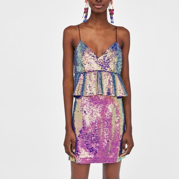 Zara Dresses & Skirts - Zara multicolored sequin dress
